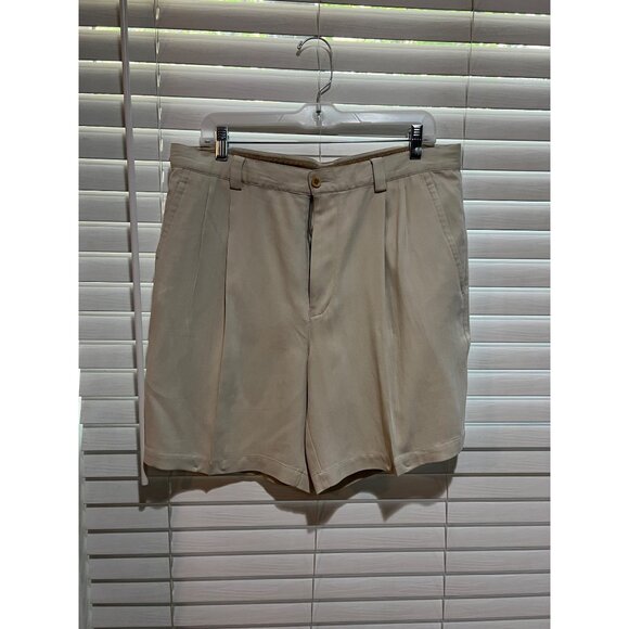 Tommy Bahama 100% Silk‎ Khaki Shorts - Size 35 - Picture 1 of 5
